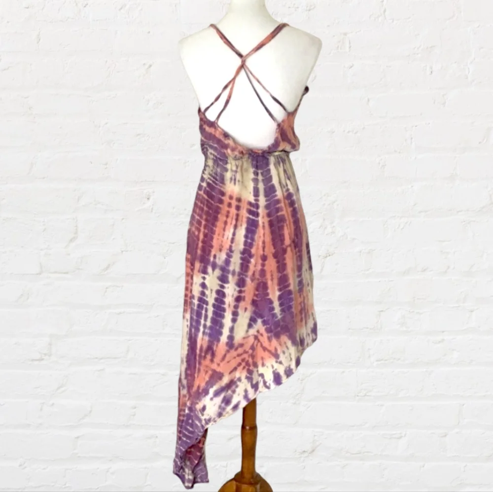 Pastel Tie Dye Strappy Back Asymmetrical Dress XS - Blu Moon Revolve